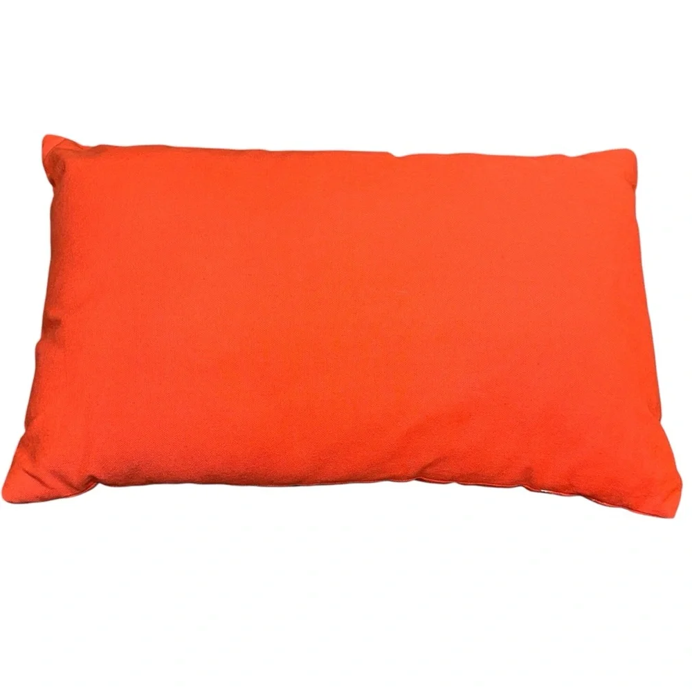 12” X 20” Rectangular Oblong Accent Pillow Orange & Cream